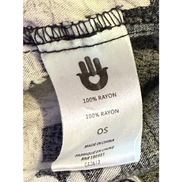 Spiritual‎ Gangster Kimono Women Large Black Maya Floral Tie Front Boho Fairy - Picture 7 of 8